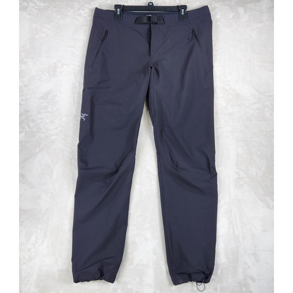 Arc'teryx Gamma Pants Mens 36x32 Gray Softshell Stretch Hiking Climbing Zip Cuff